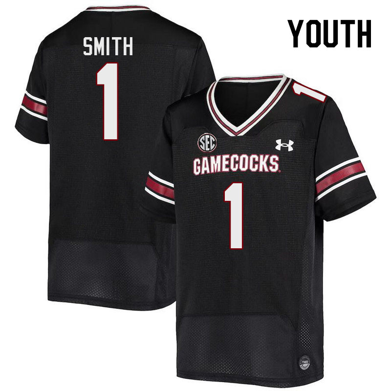 Youth #1 DQ Smith South Carolina Gamecocks 2023 College Football Jerseys Stitched-Black